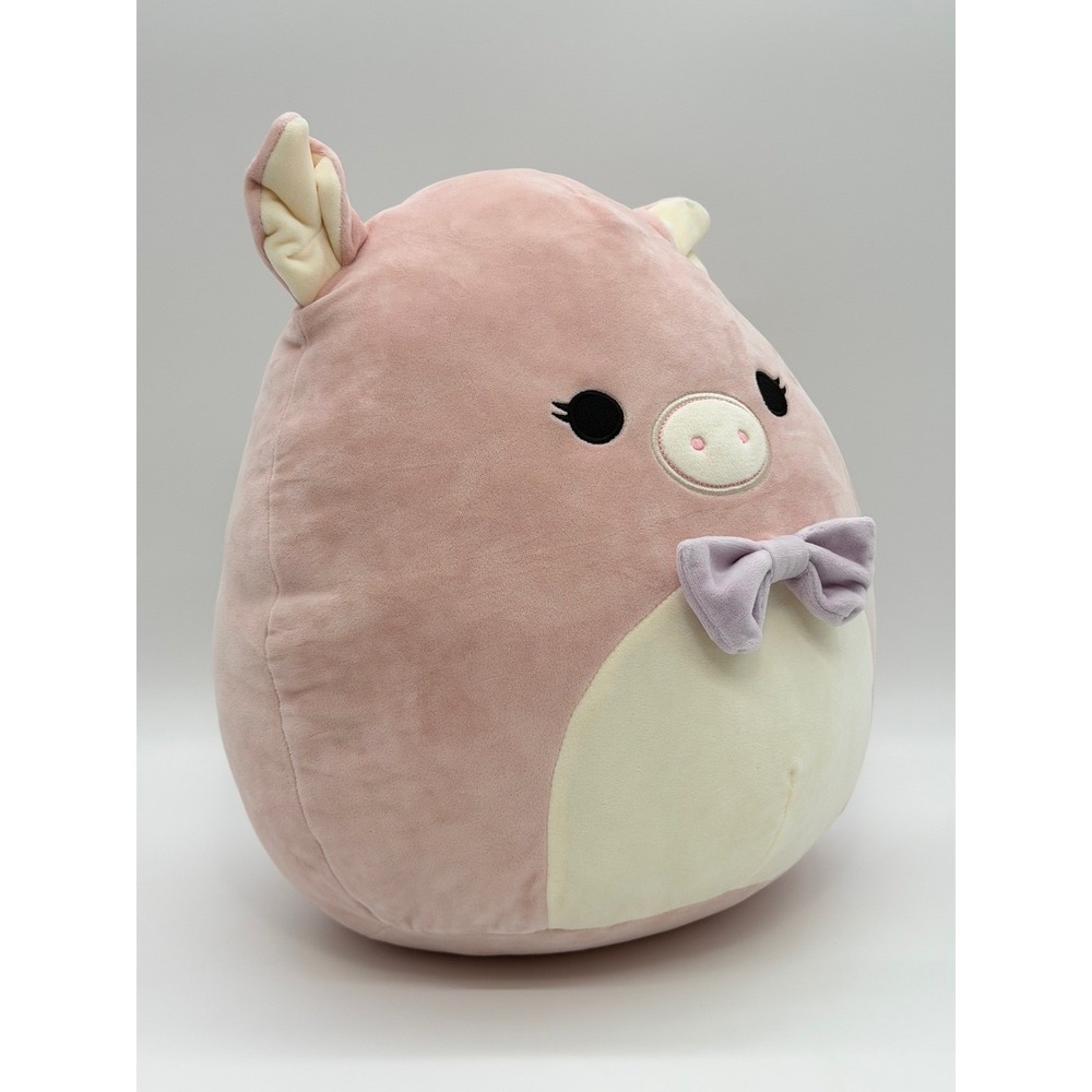 Squishmallows Hettie the Pig 14" Soft Stuffed Plush Farm Animal Pink w/ Bow Tie - Picture 2 of 6